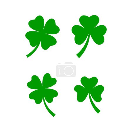 clover leaves icon vector logo set. suitable for nature, business and web