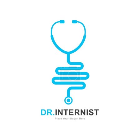 Téléchargez les illustrations : Icône du logo du vecteur intestinal Dr. Convient pour le symbole de stéthoscope et la santé. - en licence libre de droit