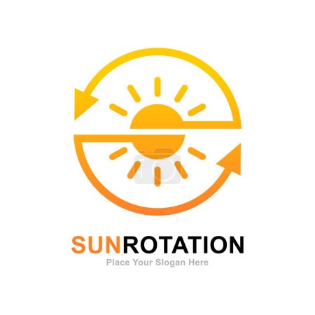Illustration for Sun rotation vector logo icon. Suitable for rotation day, solar system, art and sun symbol - Royalty Free Image