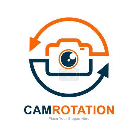 Illustration for Camera rotate logo vector icon. Suitable for business, technology, and picture - Royalty Free Image