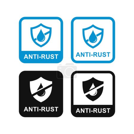 Anti-rust logo vector badge icon set. Suitable for business, industrial and label product
