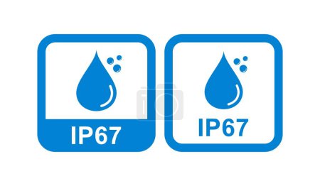 Illustration for IP67 waterproof logo design badge icon - Royalty Free Image