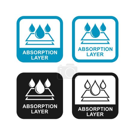 Illustration for Absorption layer set vector badge logo icon. Suitable for business, cosmetic, and product label - Royalty Free Image