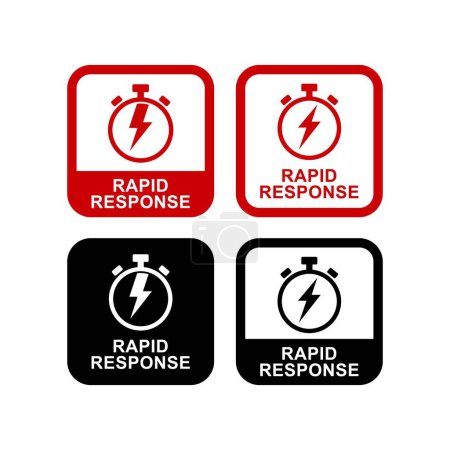 Ilustración de Icono del logotipo de la insignia de respuesta rápida. Adecuado para información - Imagen libre de derechos