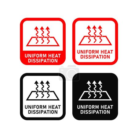 Illustration for Uniform heat dissipation logo badge icon. Suitable for business, technology and industry - Royalty Free Image