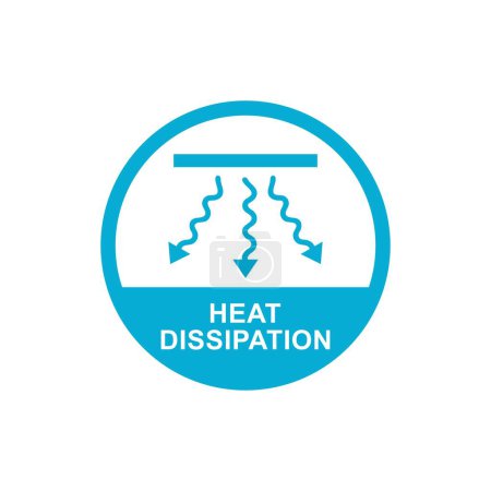 Illustration for Heat dissipation logo badge icon. Suitable for business, technology and industry - Royalty Free Image