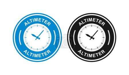 Illustration for Altimeter badge logo icon. Suitable for technology and product label - Royalty Free Image