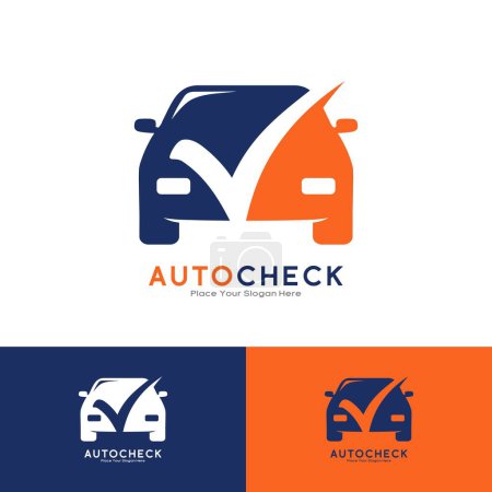 Ilustración de Auto comprobar icono del logotipo del vector. Adecuado para negocios, automoción, servicio y transporte - Imagen libre de derechos