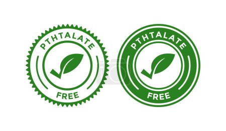 Téléchargez les illustrations : Phtalate logo badge gratuit design. Convient pour l'étiquette et l'information du produit - en licence libre de droit