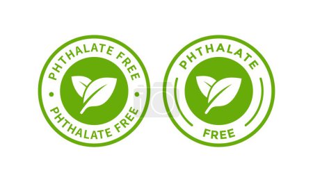 Ilustración de Ftalato gratis con el icono del logotipo de la insignia de la hoja. Adecuado para la etiqueta del producto - Imagen libre de derechos