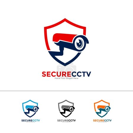 Ilustración de Vector de icono de logotipo de CCTV seguro. Adecuado para negocios, tecnología, información y servicio - Imagen libre de derechos