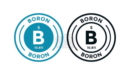 Ilustración de Icono de diseño de insignia BORON. este es el elemento químico del símbolo de tabla periódica. Adecuado para negocios, tecnología, molécula, símbolo atómico - Imagen libre de derechos