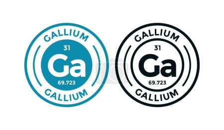 Ilustración de Icono de diseño de insignia de GALIO. este es el elemento químico del símbolo de tabla periódica. Adecuado para negocios, tecnología, molécula, símbolo atómico - Imagen libre de derechos
