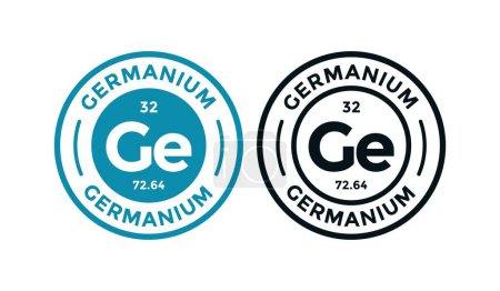 Téléchargez les illustrations : Icône design logo GERMANIUM. il s'agit d'un élément chimique du symbole du tableau périodique. Convient pour les entreprises, la technologie, la molécule, le symbole atomique - en licence libre de droit