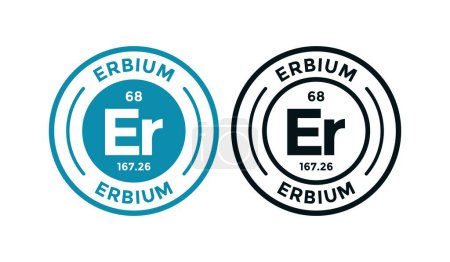 Ilustración de Icono de diseño de insignia ERBIUM logo. este es el elemento químico del símbolo de tabla periódica. Adecuado para negocios, tecnología, molécula, símbolo atómico - Imagen libre de derechos