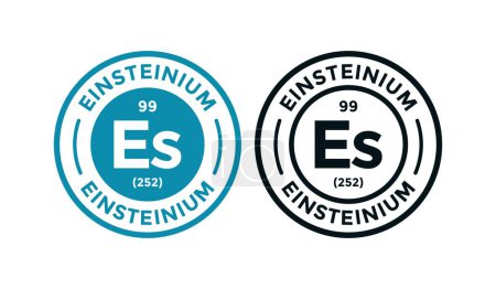 Illustration for EINSTEINIUM logo badge design icon. this is chemical element of periodic table symbol. Suitable for business, technology, molecule, atomic symbol - Royalty Free Image