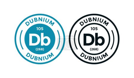 Ilustración de Icono de diseño de insignia DUBNIUM logo. este es el elemento químico del símbolo de tabla periódica. Adecuado para negocios, tecnología, molécula, símbolo atómico - Imagen libre de derechos