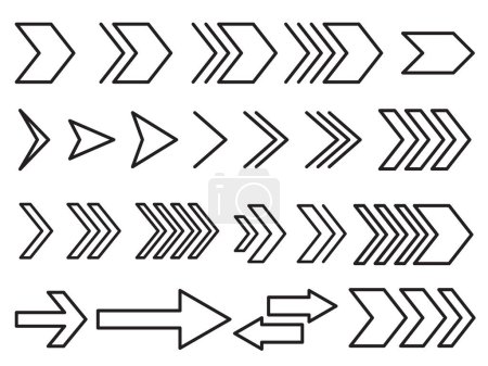 Foto de Vector conjunto de flechas, flecha simple, elemento de dirección, direcciones, punteros y otros - Imagen libre de derechos