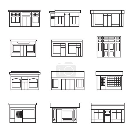 Foto de Ilustración vectorial de signo municipal y frontal. conjunto de la tienda y el edificio símbolo de stock para la web. - Imagen libre de derechos