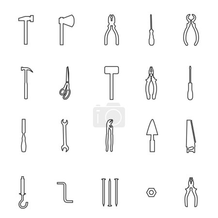 Foto de Conjunto de iconos de herramientas de construcción, ilustración de vectores - Imagen libre de derechos