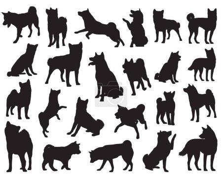 Foto de Shiba inu perro siluetas vector ilustración - Imagen libre de derechos