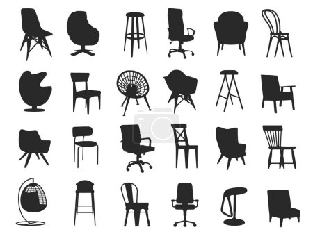 Foto de Conjunto de sillas, muebles, silla, mesa, taburete, sillón, y otros elementos. ilustración vectorial - Imagen libre de derechos