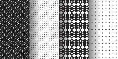 Foto de Patrón sin costuras con puntos en blanco y negro y rombo - Imagen libre de derechos