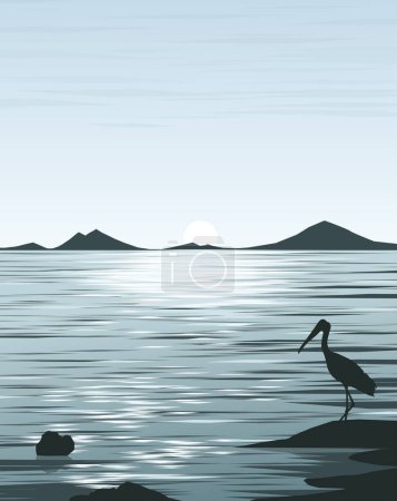 Foto de Vector ilustración de mar y aves icono - Imagen libre de derechos