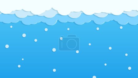 Foto de Olas marinas. ilustración vectorial sobre fondo azul. ola, sol, nubes y espuma. - Imagen libre de derechos