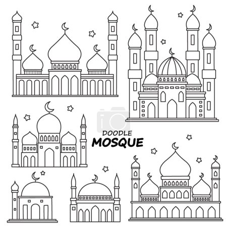 Foto de Mezquita garabato blanco y negro ilustración - Imagen libre de derechos