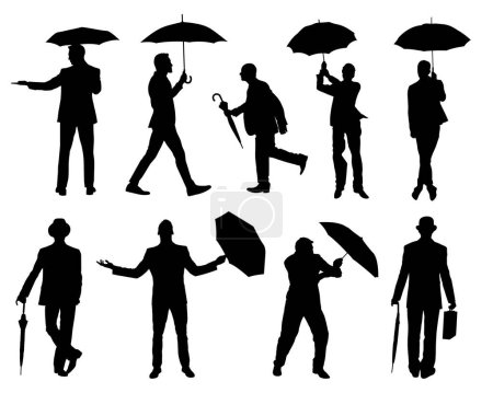 Foto de Hombre con silueta de paraguas - Imagen libre de derechos