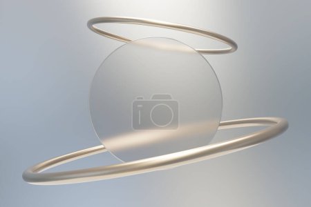 Téléchargez les photos : Cercle verre morphisme abstrait rêveur fond, rendu 3d - en image libre de droit