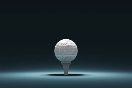 Photo for Golf ball with lighting background, 3d rendering - Royalty Free Image