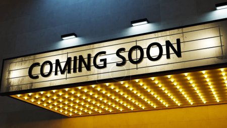 theater "coming soon"text background, 3d rendering