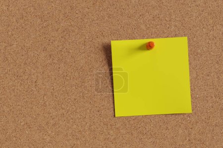 Photo for Yellow square note on corkboard. 3d rendering - Royalty Free Image
