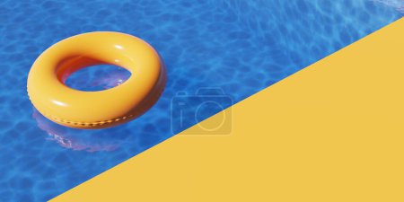 Photo for Summer swimming pool background concept image. 3d rendering - Royalty Free Image