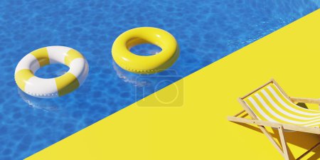 Téléchargez les photos : Image concept de fond de piscine d'été. Rendu 3d - en image libre de droit