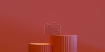 Photo for Two red podium backgrounds for product displays. 3d rendering - Royalty Free Image