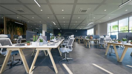 Foto de Interior moderno de la oficina del negocio, representación 3d - Imagen libre de derechos