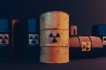 Photo for Nuclear waste barrel concept background image, 3d rendering - Royalty Free Image