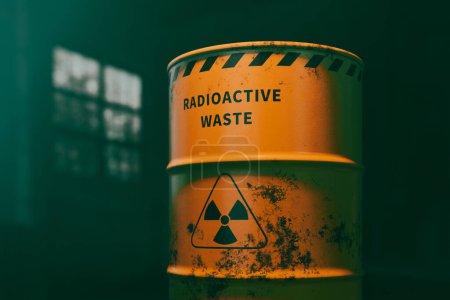 Photo for Radioactive waste barrel concept background image, 3d rendering - Royalty Free Image