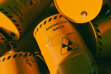 Photo for Radioactive waste barrel concept background image, 3d rendering - Royalty Free Image