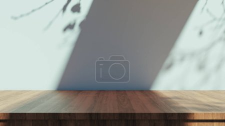Photo for Podium background with desk and wall for product display, 3d rendering - Royalty Free Image
