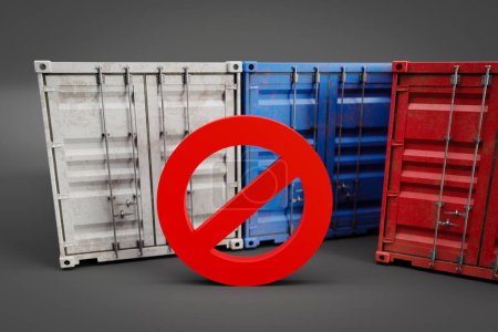 Foto de Antecedentes conceptuales de las políticas de prohibición de exportación e importación, representación 3d - Imagen libre de derechos