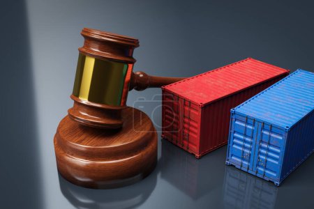 Photo for Conceptual Background of Filing a International Lawsuit on Trade Dispute, 3d rendering - Royalty Free Image