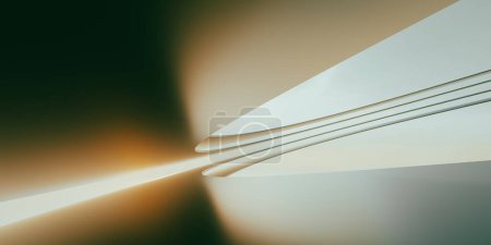 Photo for Curved abstract structure and sky background, 3d rendering - Royalty Free Image