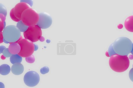 Foto de Abstracto pasteltone colorido esfera 3d banner fondo, 3d renderizado - Imagen libre de derechos