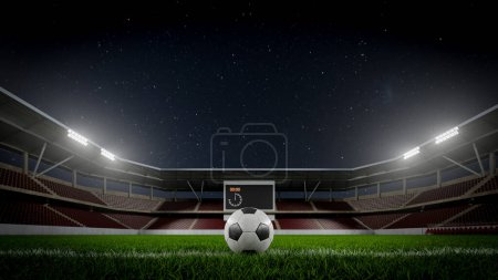 Téléchargez les photos : Contexte du stade de football (soccer) pour le football (soccer) concept de jeu, rendu 3D - en image libre de droit