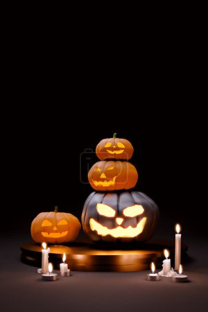 Photo for Halloween concepts Pumpkin backgrounds, 3d rendering - Royalty Free Image