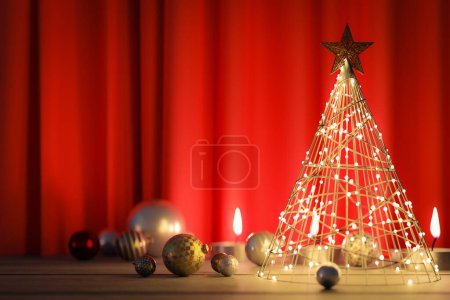 Téléchargez les photos : Ornements de Noël déco décors, rendu 3d - en image libre de droit